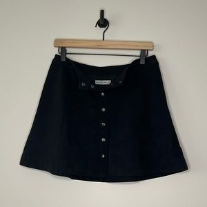 Abercrombie & Fitch Navy Vegan Suede High Waisted Mini A-Line Skirt (6)